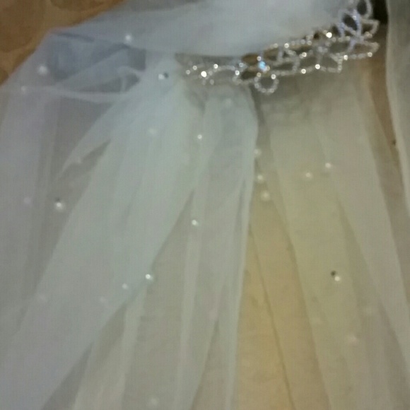 WEDDING  DOUBLE VEIL 60" NEW - Picture 3 of 4